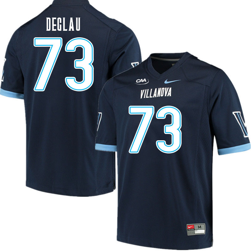 Men #73 Gilbert Deglau Villanova Wildcats College Football Jerseys Stitched Sale-Navy